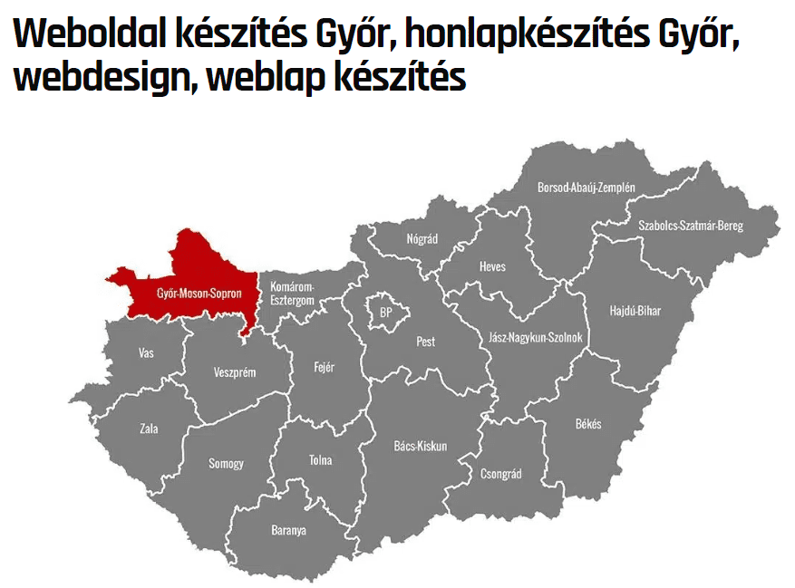 Honlap, weblap, webdesign, weboldalkészítés Győr városában